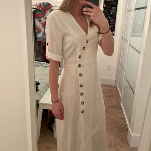 ZARA white button up dress with slit